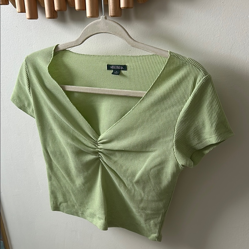 Wild Fable Green Ribbed Crop Top